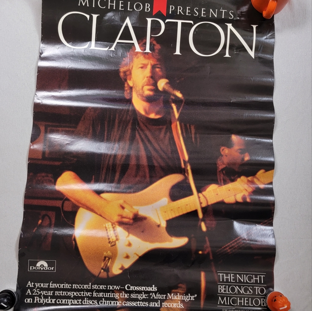 Eric Clapton 1987 Poster Guitar Music Michelob Presents